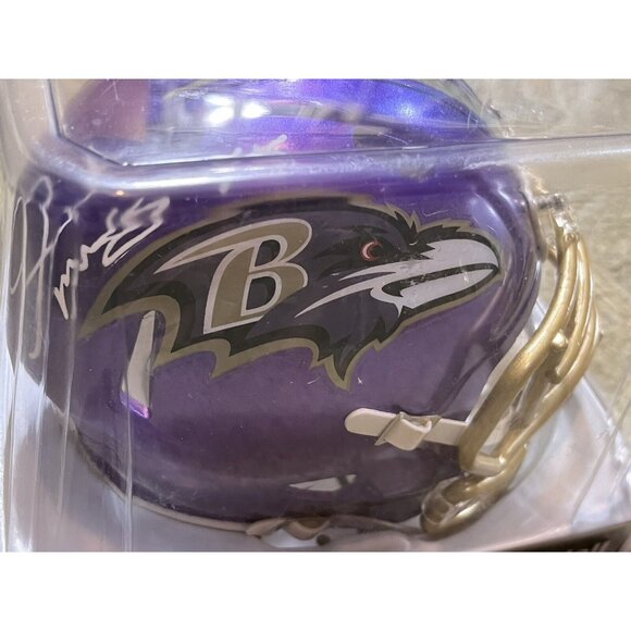 Derrick Mason Signed Baltimore Ravens Flash Alternate Mini Helmet W/ Beckett COA - Picture 3 of 5
